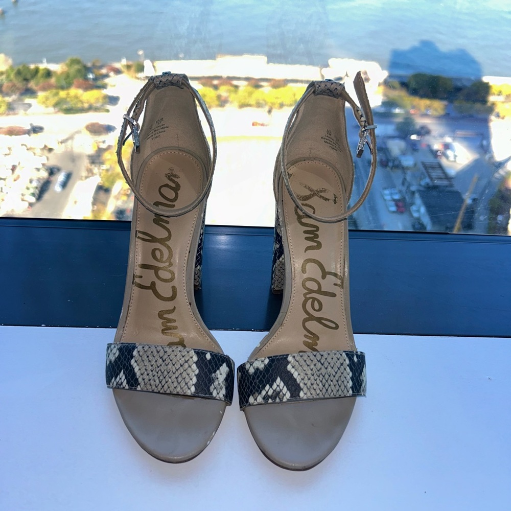 SAM EDELMAN snake block heels